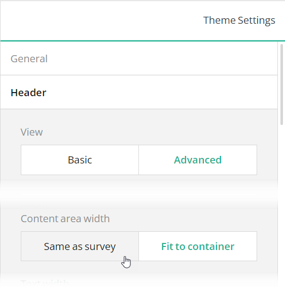 Specify form header width in SurveyJS Survey Creator