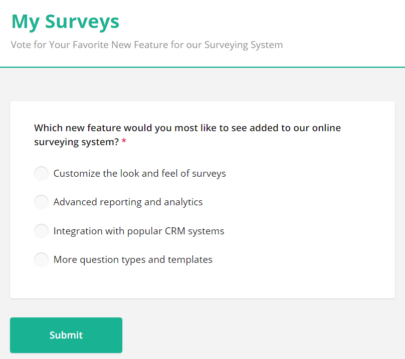 SurveyJS: An Online Poll