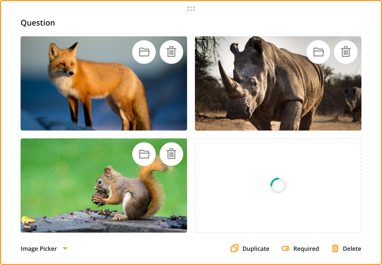 Survey Creator: Loading indicator for an Image Picker question