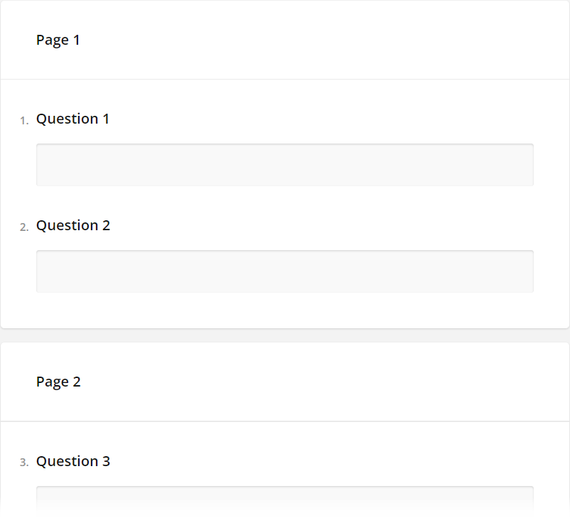 SurveyJS Form Library - A multi-page survey displayed on a single page prior to SurveyJS v1.9.80