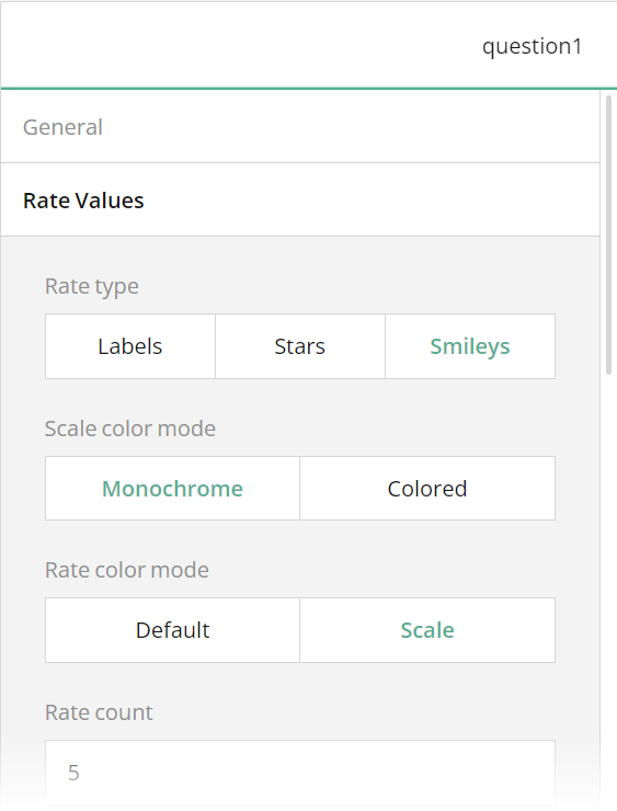 Survey Creator - Rating scale settings