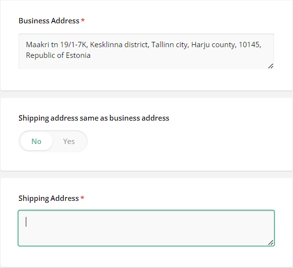 Composite question type - Shipping Address