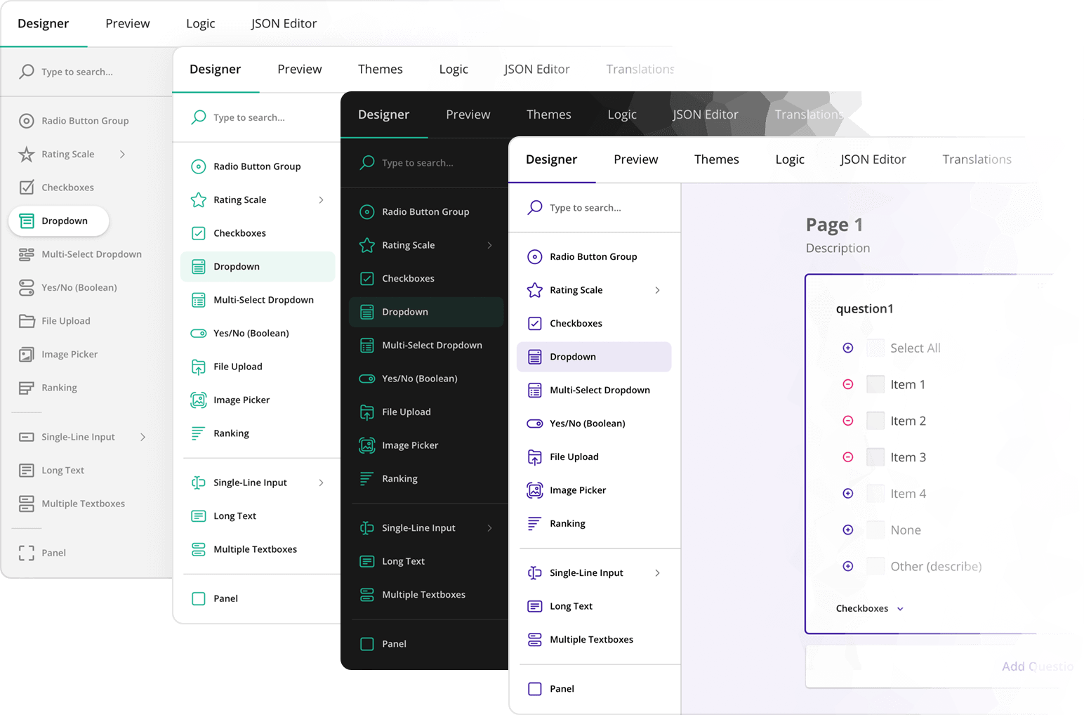 Survey Creator UI themes