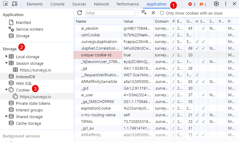 Troubleshooting cookie-based duplicate submission prevention in SurveyJS