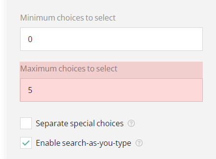 How to set the maximum number of choices a user can select