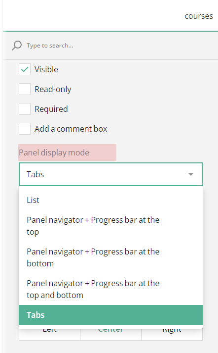 Dynamic panel display mode