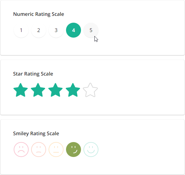 SurveyJS Question types - Rating Scale