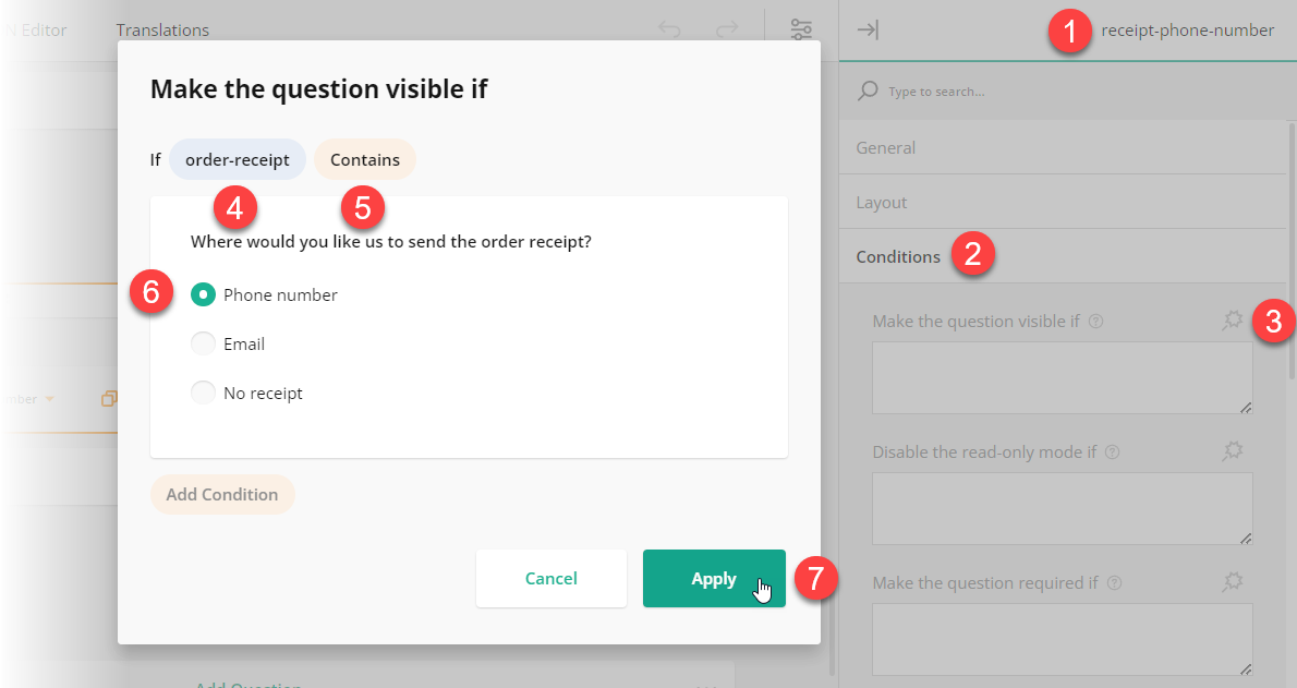 Survey Creator: How to implement question display logic