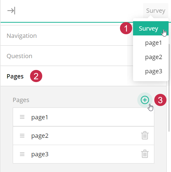 Survey Creator - Add new page