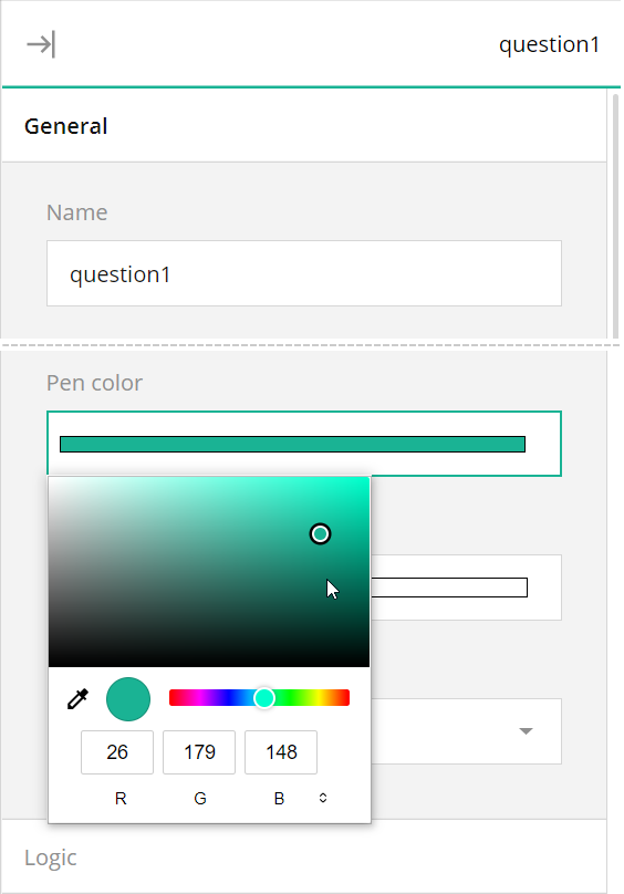 Survey Creator - Pen color